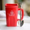 Square Trash Can Ceramic Mug Green Recyclable Bucket Water Cup Fun Creative Exotic Coffee Cup Latte Coffee Cup Cute Coffee Mug