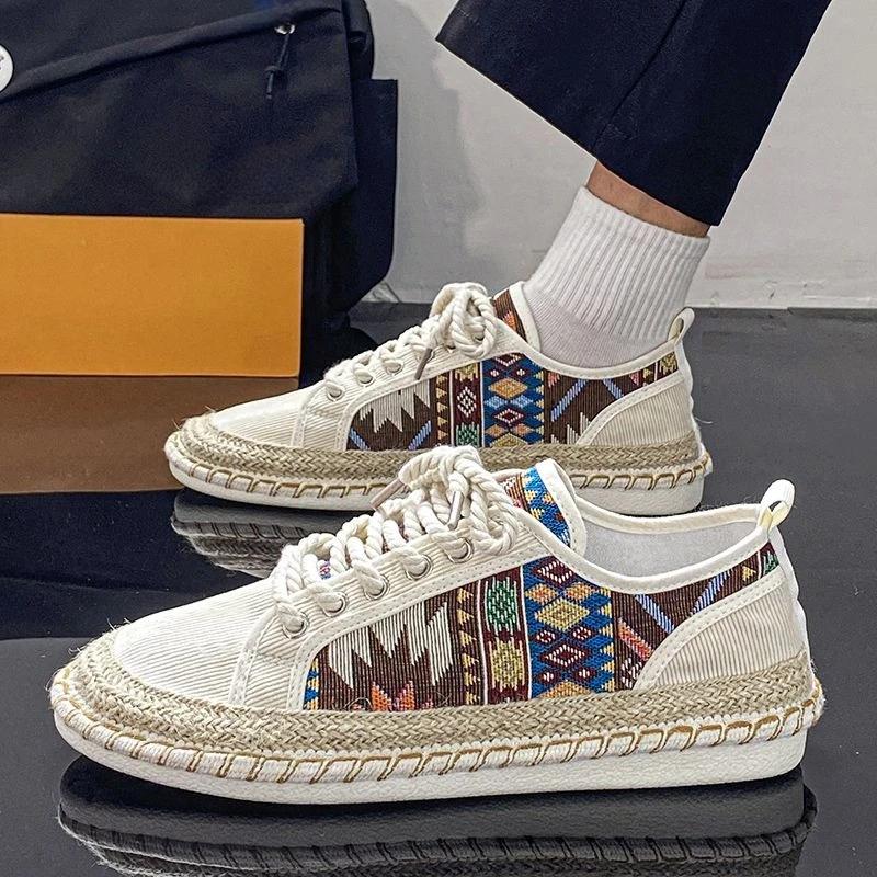 Модная повседневная обувь для мужчин Легкая Графическая На шнуровке Мужская обувь Плоские Эспадрильи Взрослые Обычные Некожаные Классические Оригинальные Кроссовки