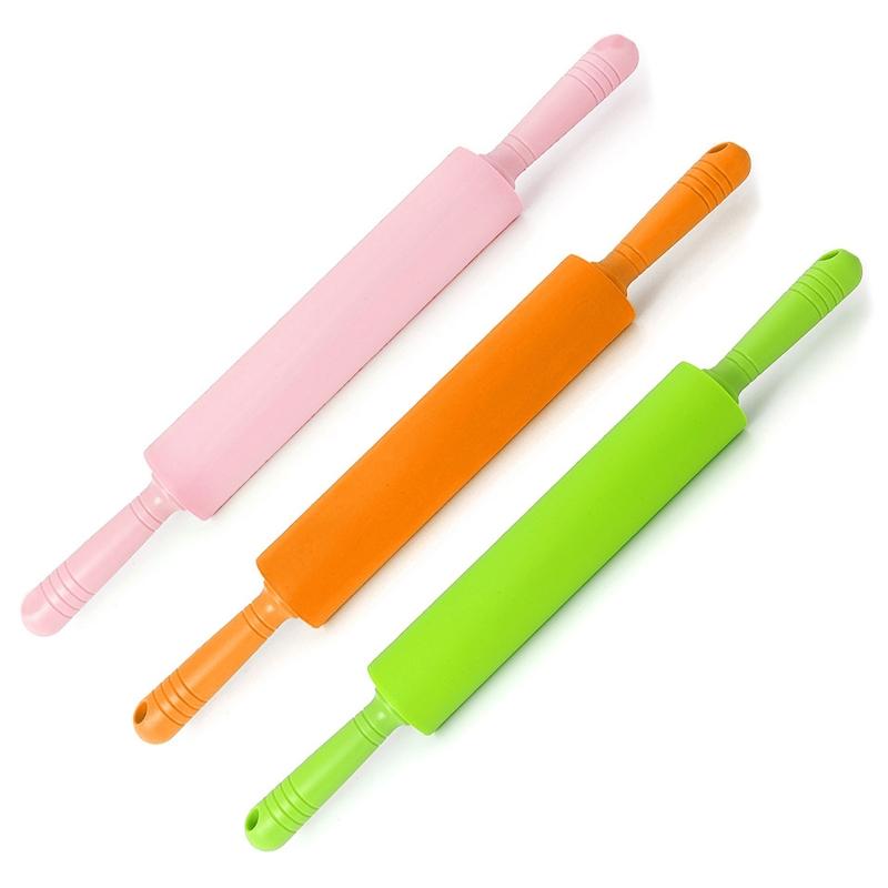 48.5cm Silicone Dough Roller Large Size Non-stick Rolling Pin Colorful Pastry Tool Pastry Dough Flour Roller Kitchen