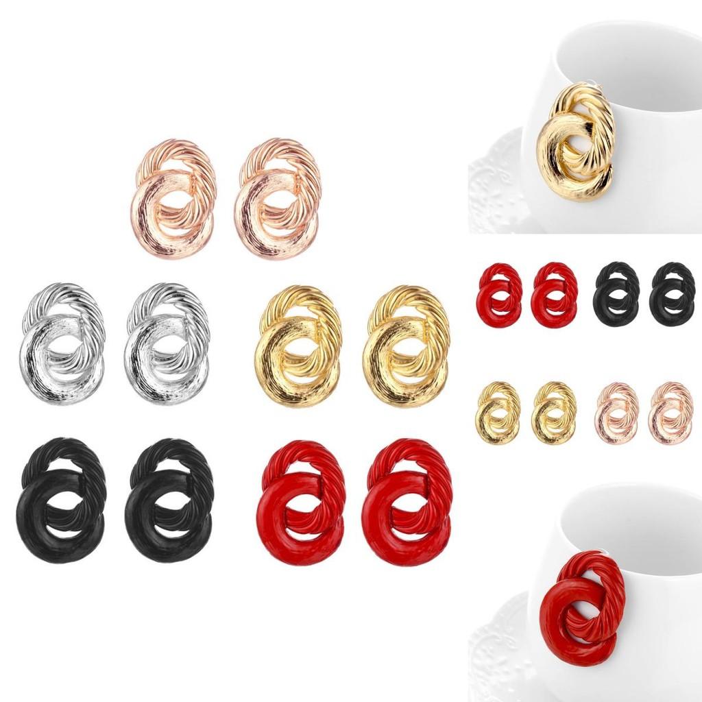 Стильные геометрические серьги-кольца из сплава для женщин, идеально подходящие для любого случая