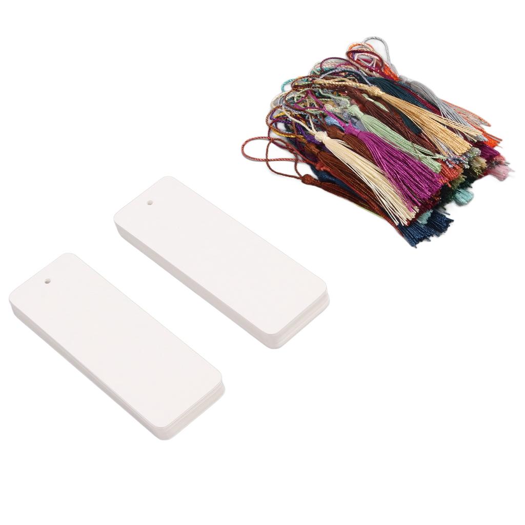 80 наборов пустых закладок длиной 5,5 дюймов и шириной 2 дюйма, сглаживающие широко используемые закладки из картона с кисточками