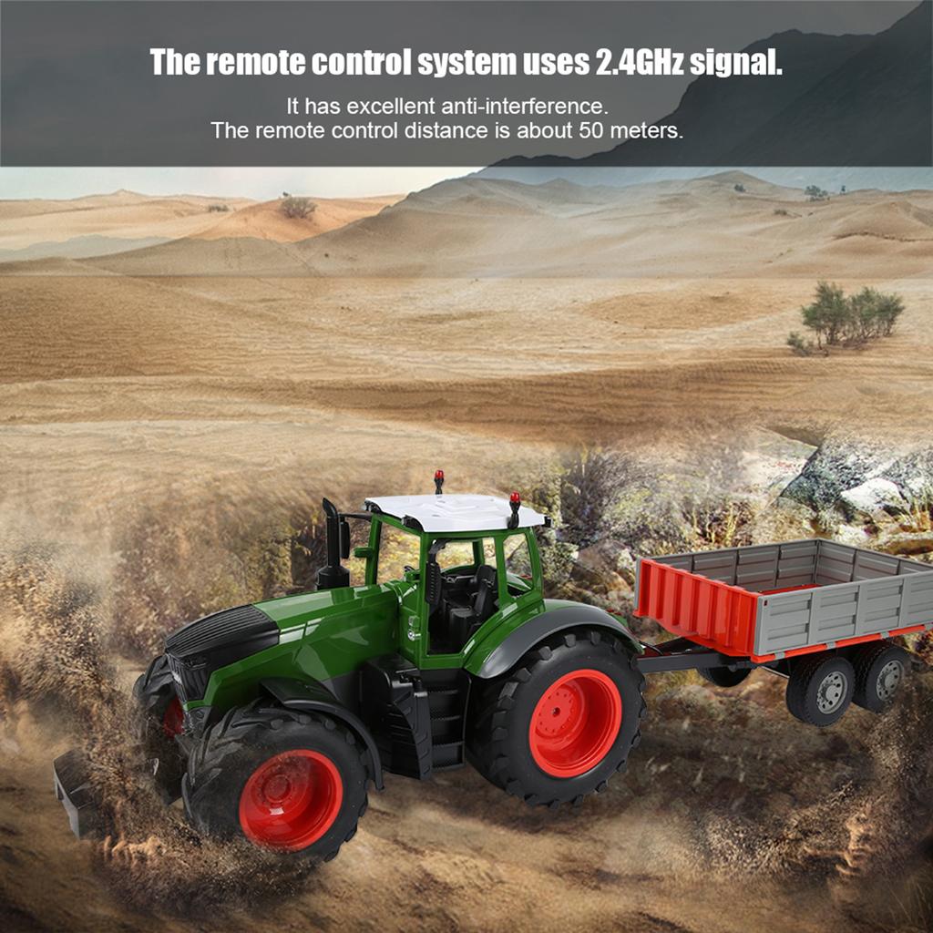 Радиоуправление 2,4 ГГц Фермерский автомобиль Трактор Самосвал Инженерная Внедорожная 1:16 Игрушечная модель радиоуправляемого автомобиля(зеленый )