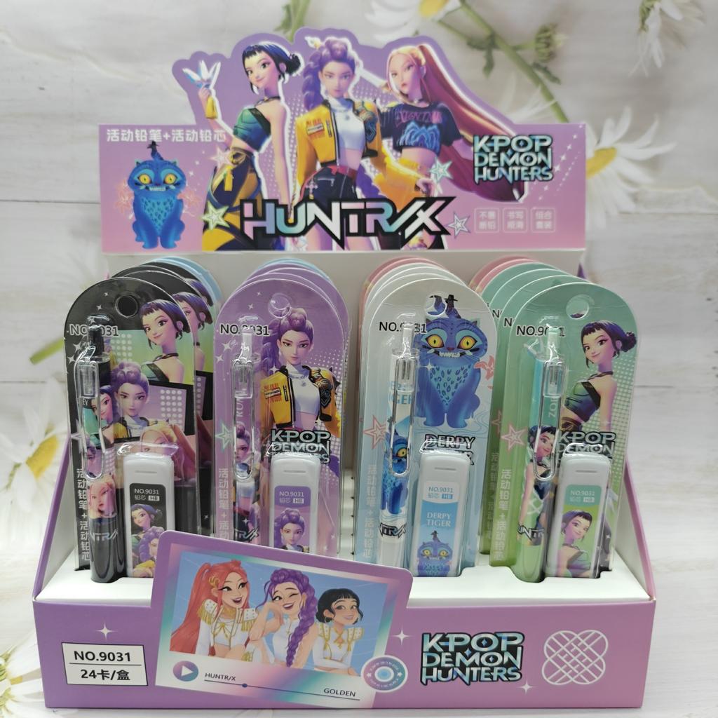 Cute Aesthetic K-pop Demon Hunters Mechanical Pencil Set Anime Merch Break Resistant Automatic Pencils for School Supplies