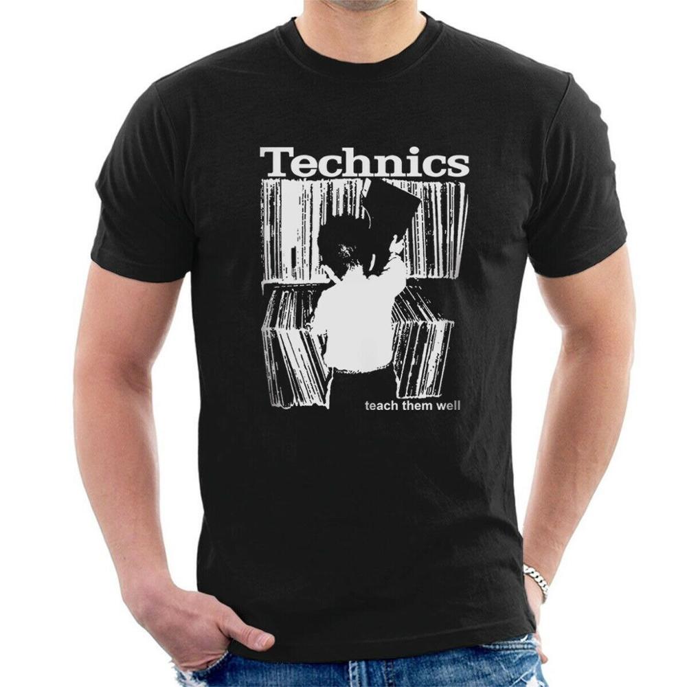 Technics T-Shirt Kid Teach Them Well Vinyl Dj tshirt Cotton Short Sleeve O-Neck Summer Cool Te