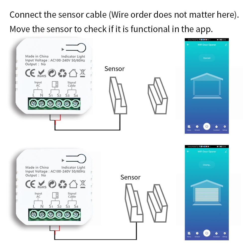 Умный WiFi Открыватель Раздвижных Гаражных Ворот Контроллер Приложение Удаленный Мониторинг Таймер Открыть Закрыть Управление Работает с Tuya