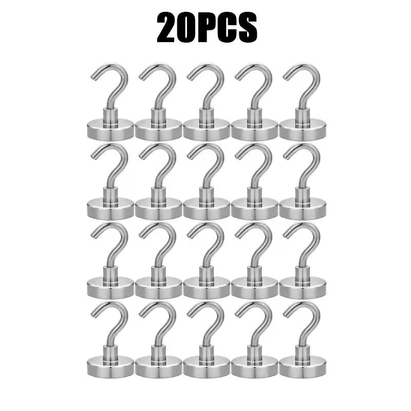 Многоцелевые металлические магнитные крючки с надежной фиксацией — S-образный дизайн для дома, кухни, бара и ванной комнаты — доступны в наборах от 1 до 80 штук