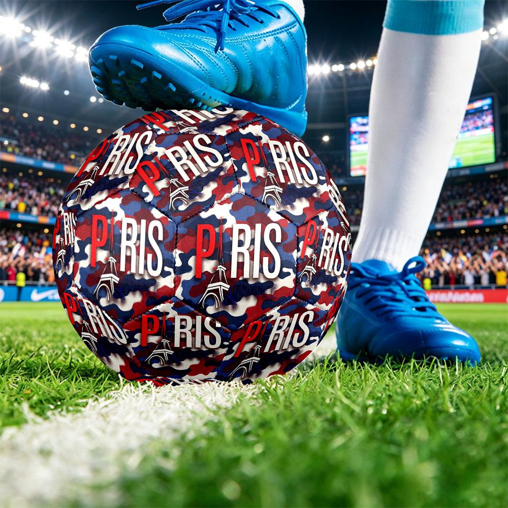 France Football Напечатанный Размер 5 Футбольный Мяч Износостойкий Стандартный Тренировочный Мяч для Взрослых Подарок для Фанатов для Матчей в Помещении и на Открытом Воздухе Спортивный
