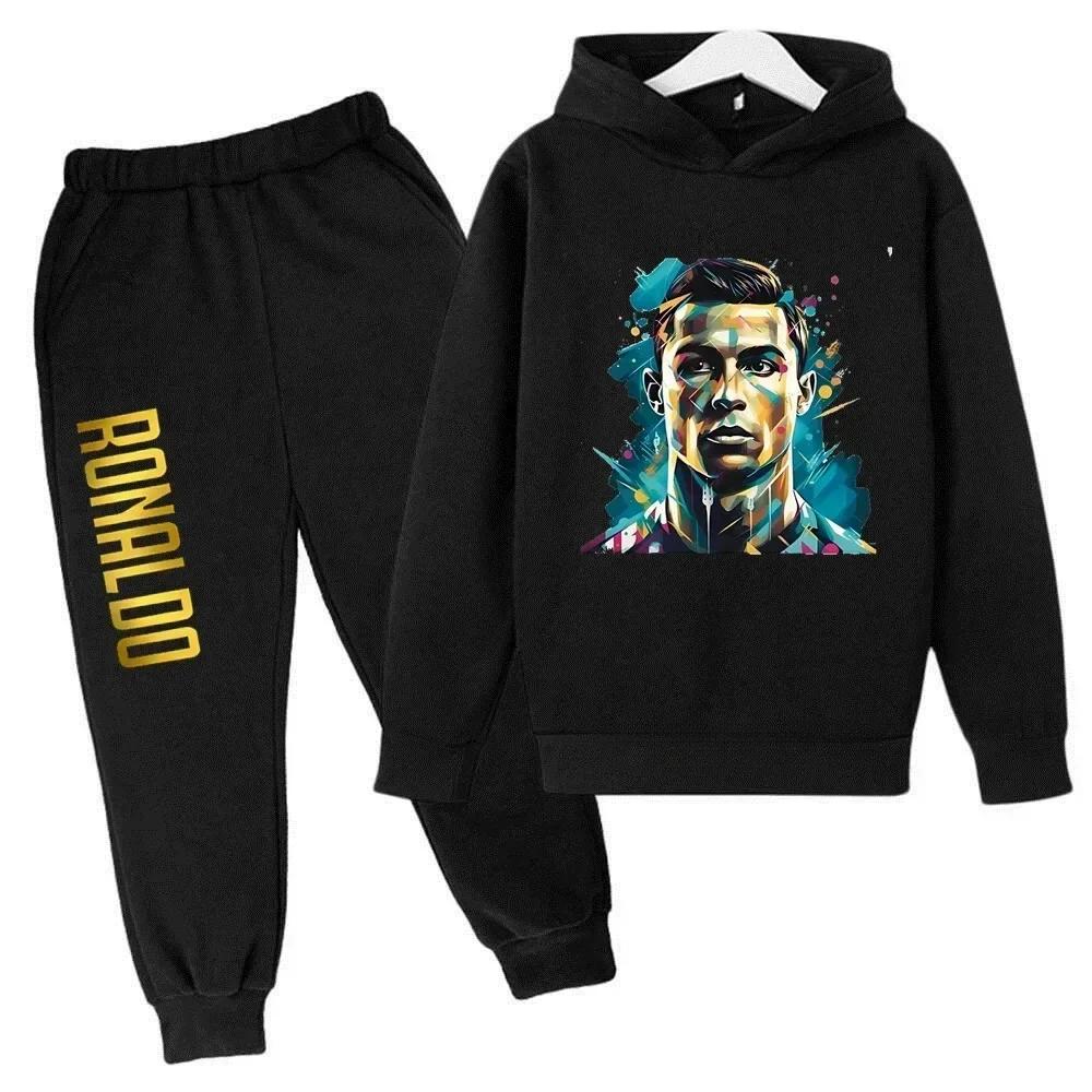 Костюмы для косплея Криштиану Cr7 Детский Футбольный Идол Детский Набор с Худи Костюм Брюки Детская Высококачественная Одежда для Мальчика и Девочки Спортивный Костюм