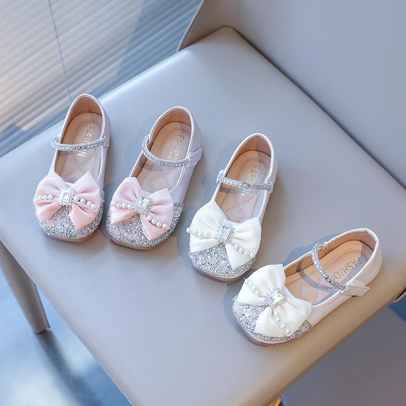 Spring Autumn Girls Shoes Sparkly Wedding Shoes for Girl Glitter Baby Dance Performance Shoes Princess Kids Mary Janes H09111