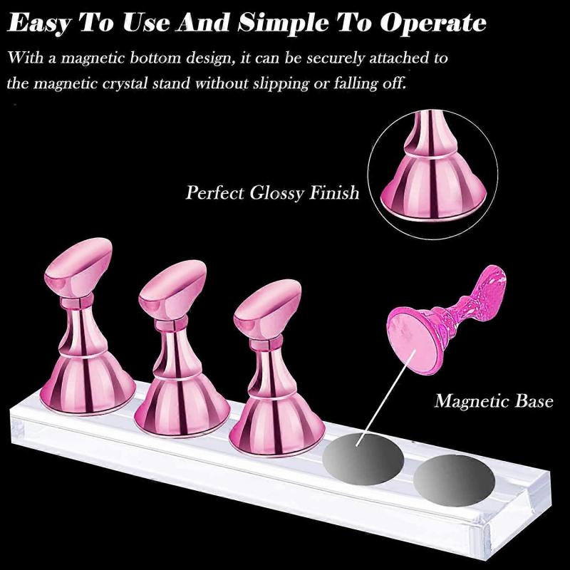2 Sets Acrylic Nail Display Stand,Magnetic Nail Tip Practice Holders,Training Fingernail,Nail Art Stands For Salon Home,Nail Holder For Painting Nails