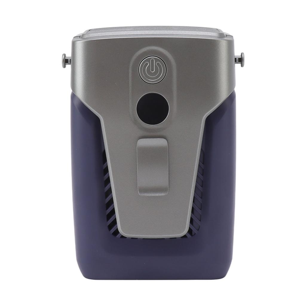 Waist Fan Power Adjustable Bladeless Hands Free Portable Mini Hanging Fan for Hiking Fishing Blue