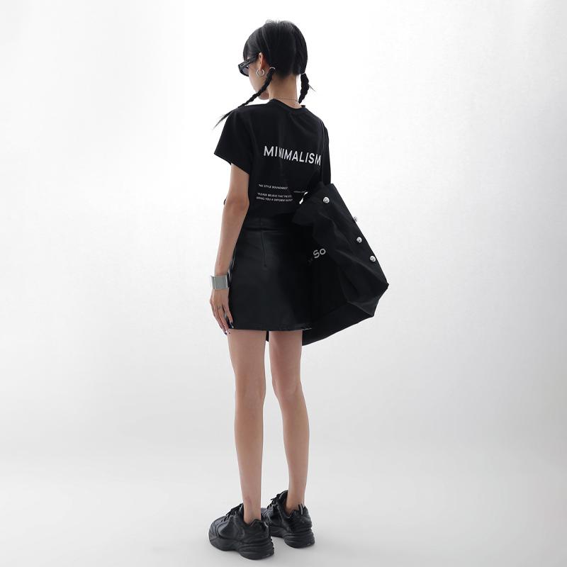 Черная мини-юбка из искусственной кожи, женская боковая молния с высокой талией, сексуальная посылка, хип-юбка Y2K, уличная мода