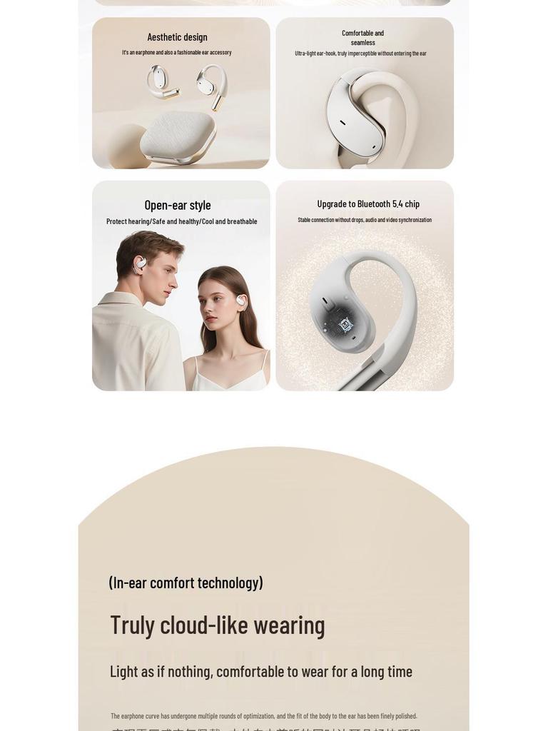 New Wireless Noise-Cancelling Bluetooth Earphones with Panoramic Sound for Running and Sports