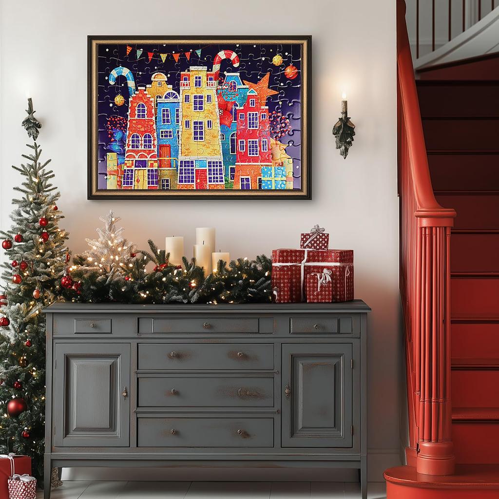 Пазл МИСИТУ из 100 деталей, пазл с крупными деталями, пейзажная живопись, рождественское строительное украшение, подарок, день рождения, годовщина, праздник,