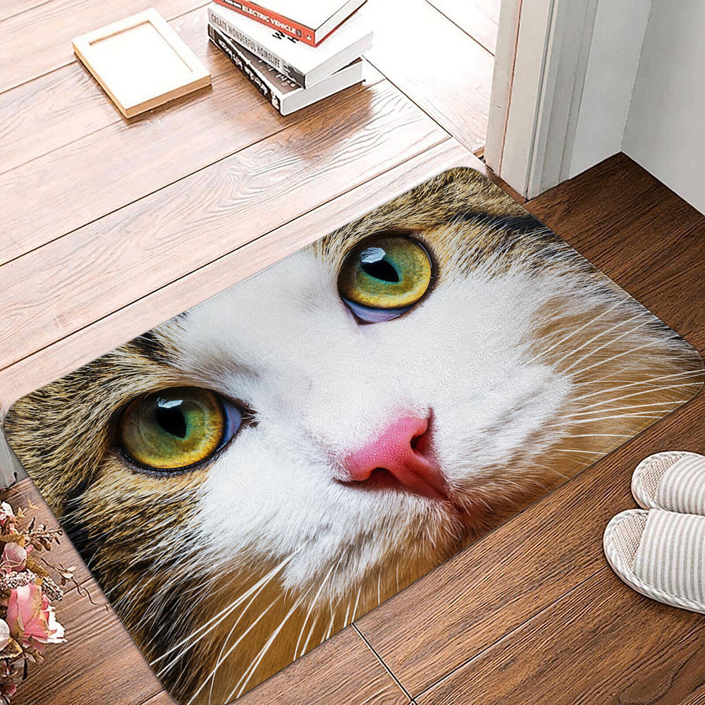 Нескользящий замшевый коврик для ванной для гостиной, спальни, домашний коврик с изображением совы, кошачий глаз, кухонный коврик, коврик для комнаты с животным узором