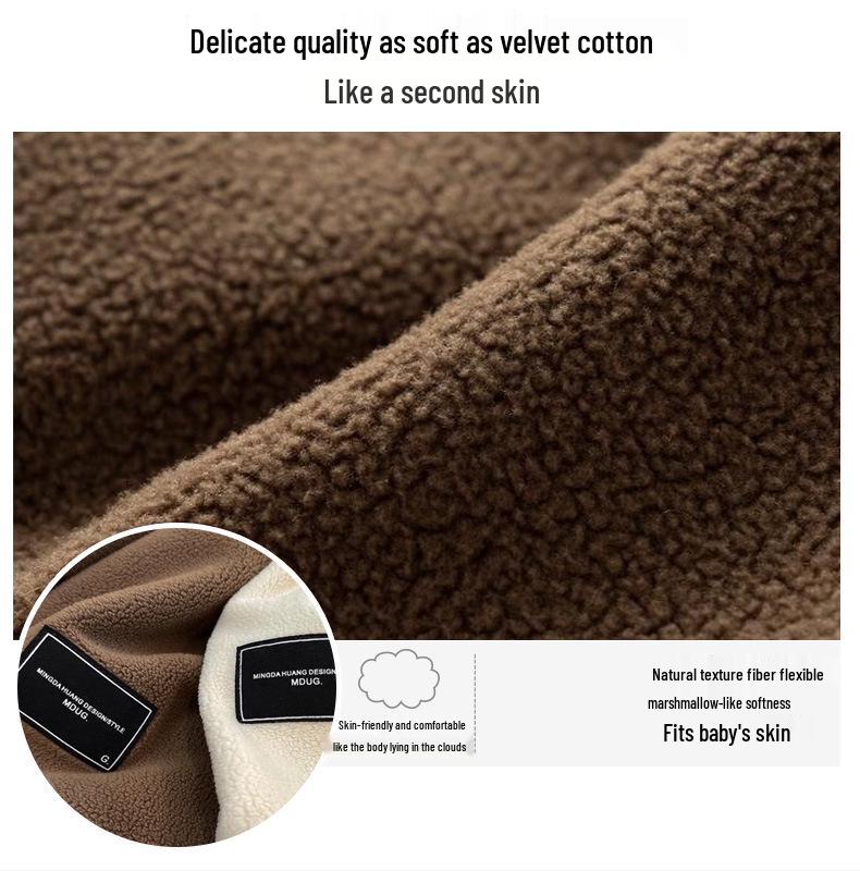 Комплект детской флисовой пижамы для осени/зимы - Бархат, Средний/Большой детский