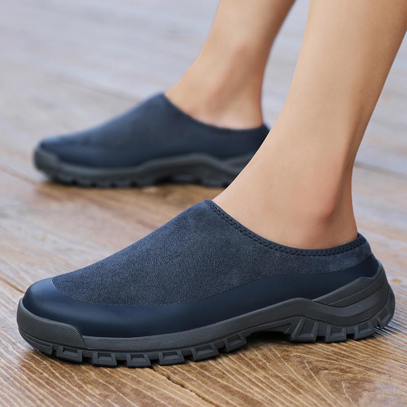Мужская повседневная обувь Обувь без шнурков Легкие лоферы Мужские сандалии Дышащие полуботинки Кожаная обувь Мюли Zapatos Hombre
