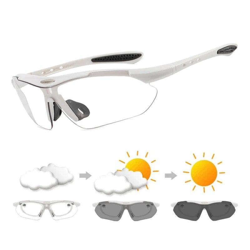 Фотохромные солнцезащитные очки для бега и велоспорта, мужские и женские велосипедные очки с оправой для близорукости, поляризационные очки для шоссейного велосипеда, MTB