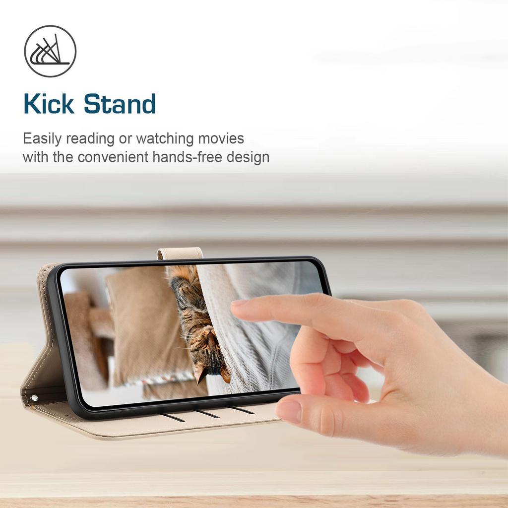 For Samsung Galaxy A35 5G Case with Strap Cats Imprint Leather Wallet Phone Cover