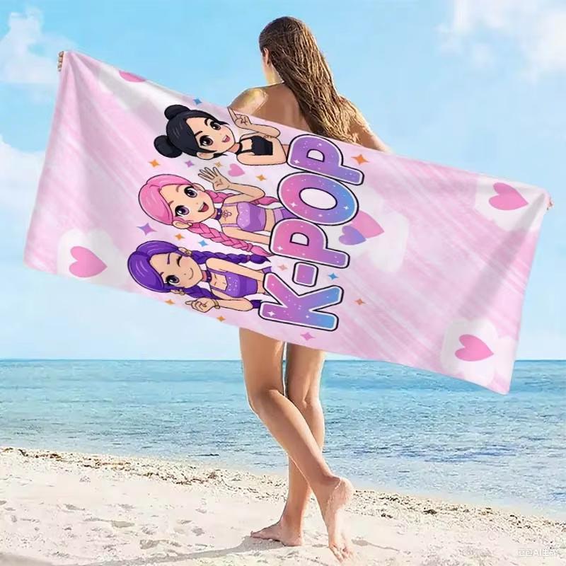 Полотенце в стиле K-pop женской группы, приятное для кожи, легкое, быстросохнущее, для лета, бассейна, йоги, отпуска, пляжа, портативный подарок