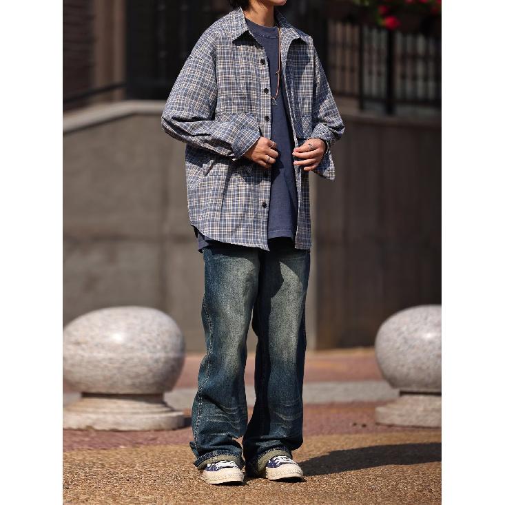 2024 Letter Long Sleeve Shirt Japanese Hong Kong Style Ins Loose Shirt Boys Summer Trendy Versatile Casual Coat