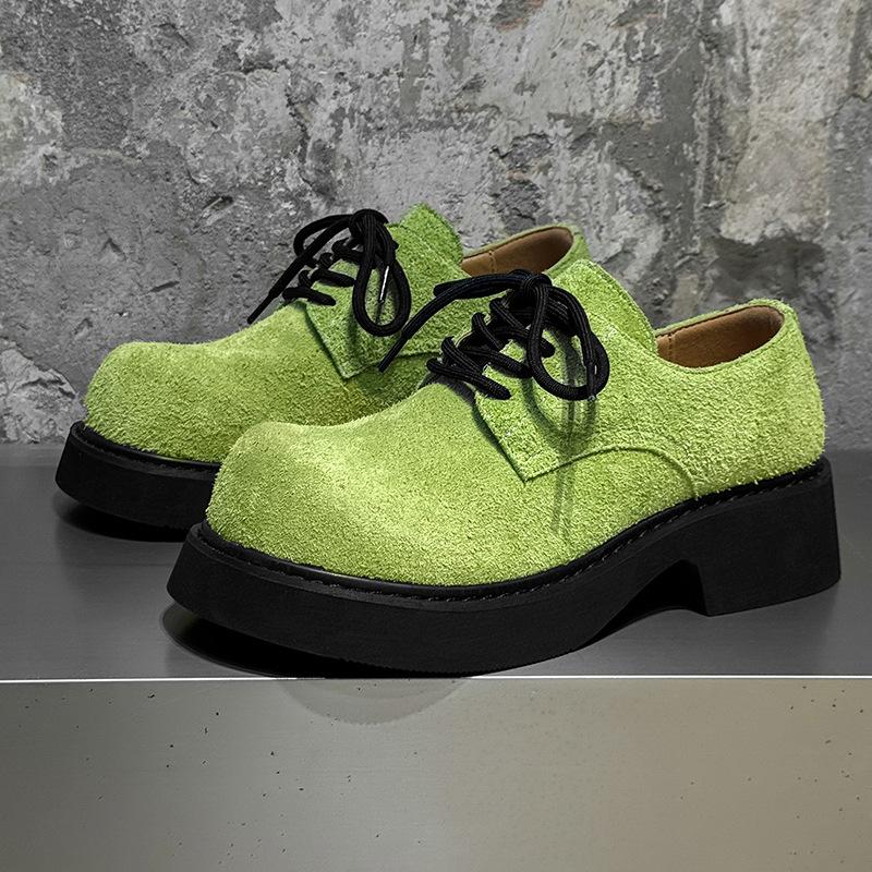 Туфли с большой головой мужские туфли трендовые черные нишевые Микки с высоким чувством дерби на толстой подошве с увеличением роста хулиганские красивые 9522-H