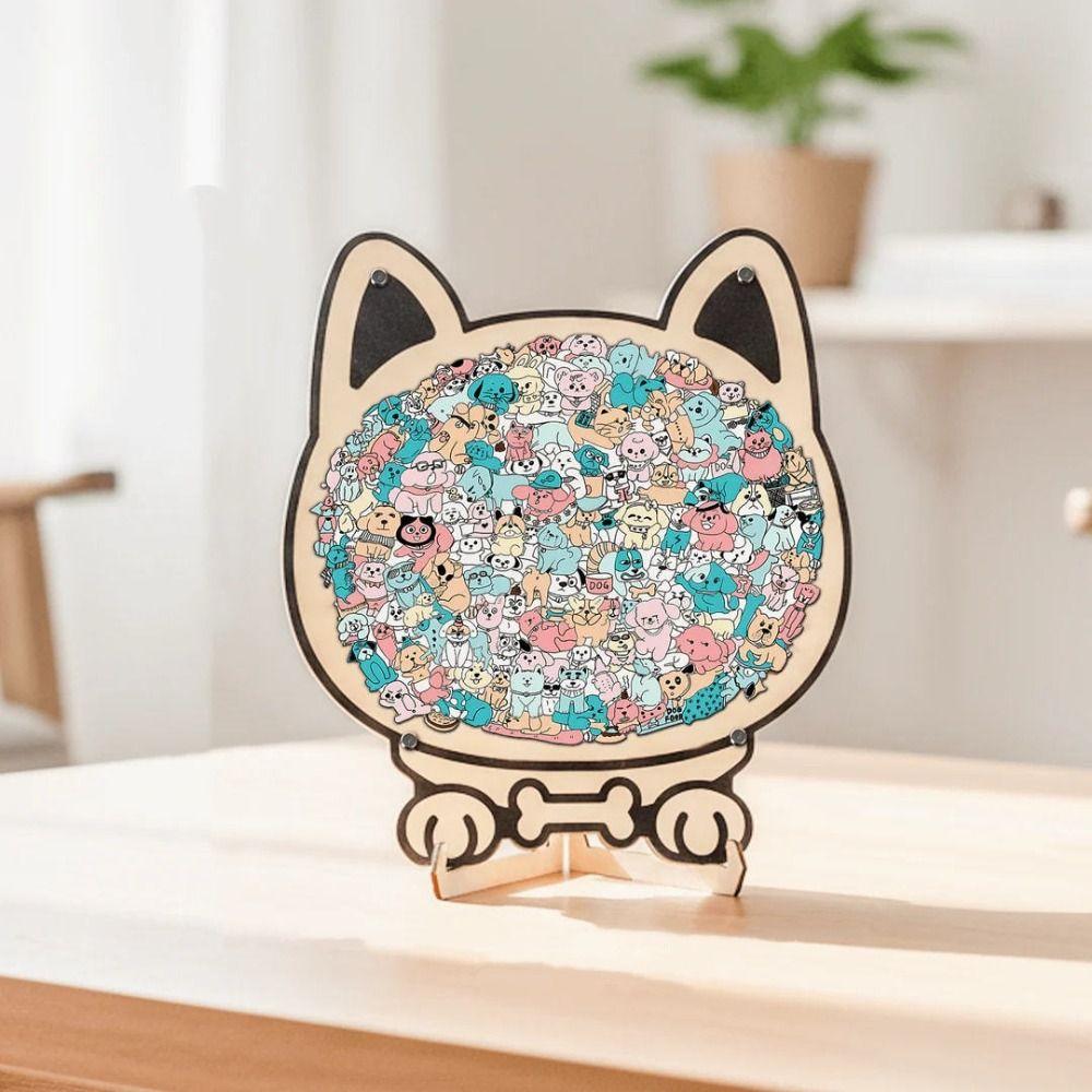 Animal Shape Dog Shaped Puzzle Thinking Training Children's Puzzle Puppies Wooden Puzzle  Kids Toy