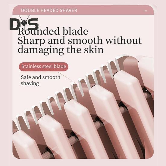 Женская электробритва с двумя головками, USB-перезаряжаемая, водонепроницаемая, портативная, для лица, тела, зоны бикини, рук, ног, эпилятор, бритва, триммер