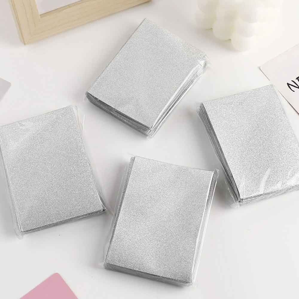 50pcs Anti-Scratch Card Protectors Glitter Card Cover Simple Card Holder Photocard