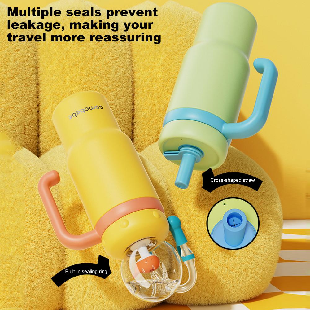 24oz Stainless Steel Whale Fountain Tumbler with Handle Whale Water Cups for Kids Teens and Adults