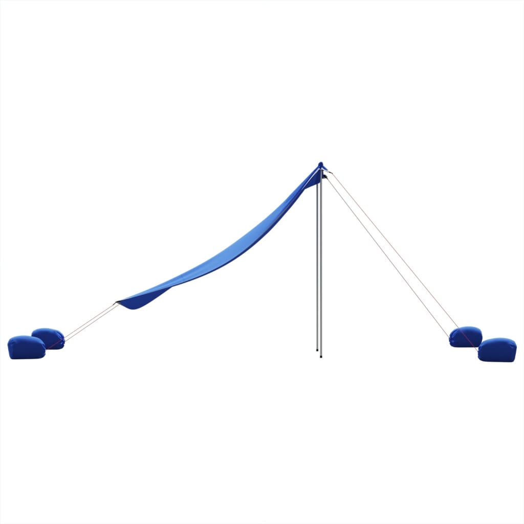 Beach Sun Shade Tent with Sandbags Blue 214 x 236 cm