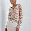 Leopard Print Woolen Cardigan Women'S Fall/Winter 2021 New Long-Sleeved V-Neck Sweater