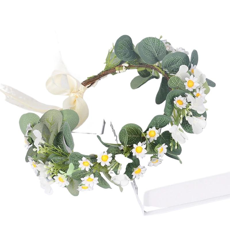 1шт Цветочная повязка на голову Весенний фестиваль головной убор Модный венок Цветочный свадебный несколько вариантов Доступно