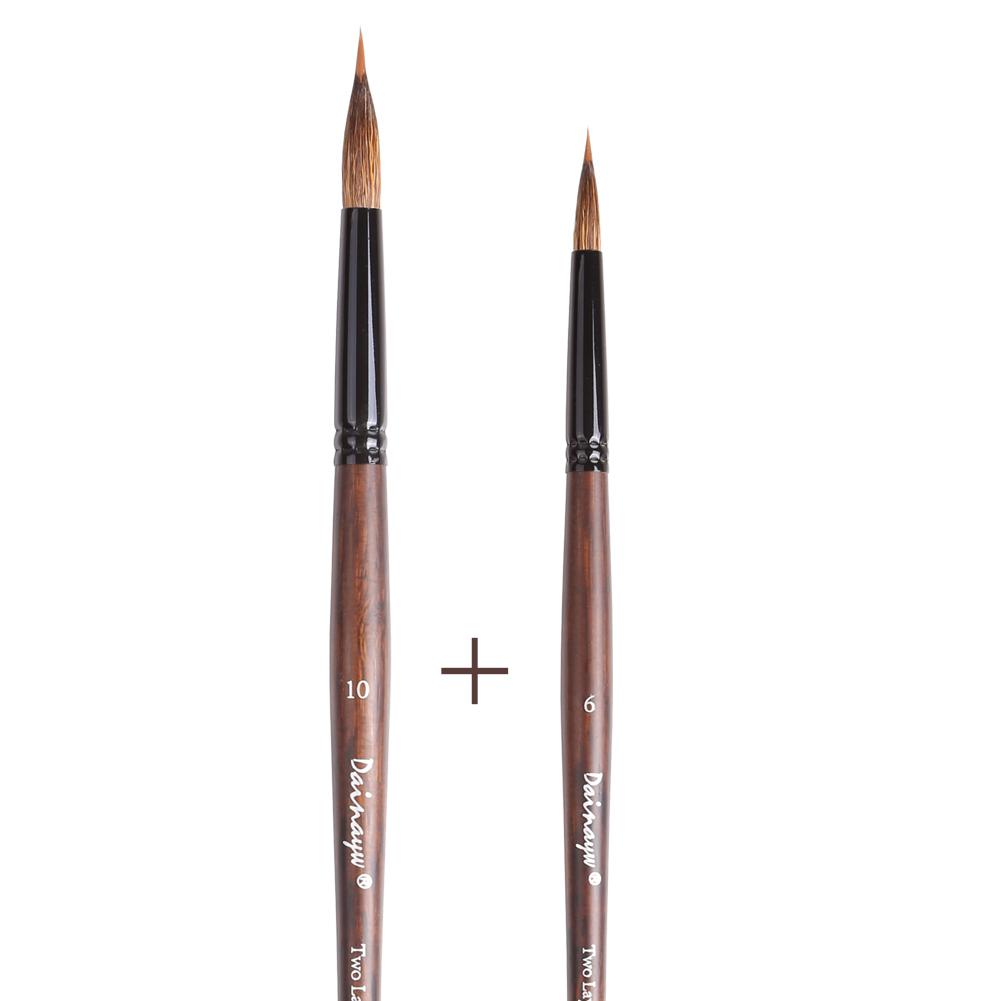 Кисти для акварели с удлиненным острым кончиком, кисть-моп, кисть-лайнер 2-в-1, кисть для рисования из смеси беличьего волоса и нейлона для детализации и живописи