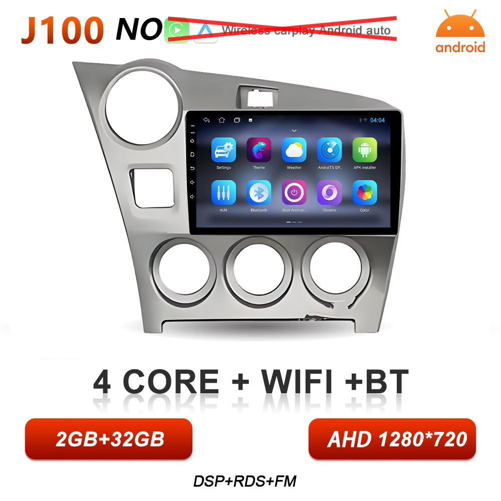 Android 16 Car Radio Carplay For Toyota Matrix 2 E140 2008 2009 2010 2011 2012 2013 2014 Video Multimedia Player Car Stereo RSD