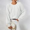 Women's Solid Color Crew-neck Long Sleeve Thread Solid Color Casual Sweater Top