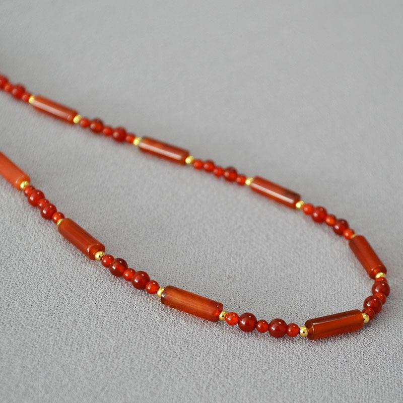 Модный тренд ретро новый китайский агат ожерелье женщины легкий роскошный темперамент высокий смысл ожерелье ключица цепь женщины