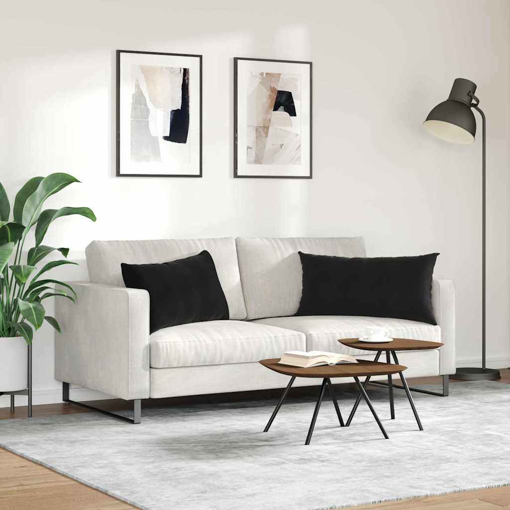 Sofa Cushions 2 Pieces Black 80 x 40 cm Cord Fabric