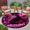 Classic Japanese-style cartoon Demon Slayer round rug, home soft decorative anti-slip yoga mat and chair mat, outdoor floor mat carpet K28
