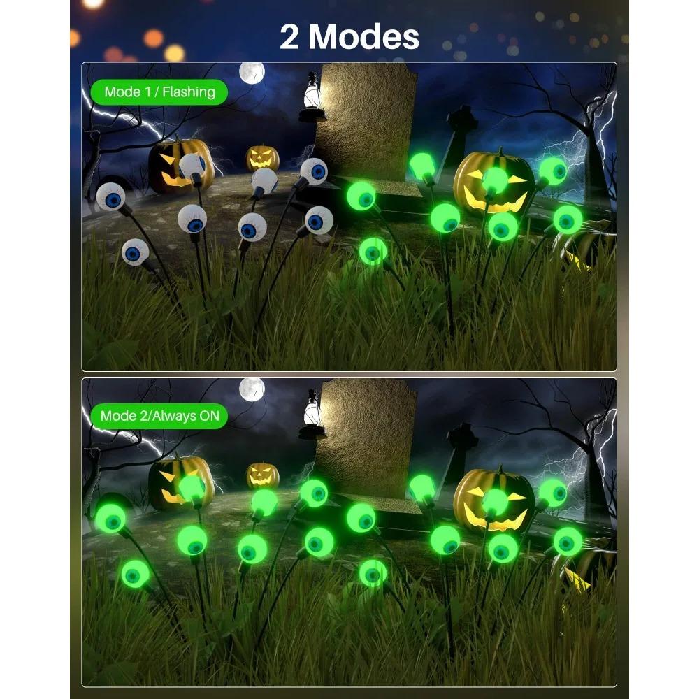 Светодиодные огни для Хэллоуина, 6/8 светодиодных солнечных ламп для сада и газона, уличные страшные декоративные огни для вечеринки на Хэллоуин