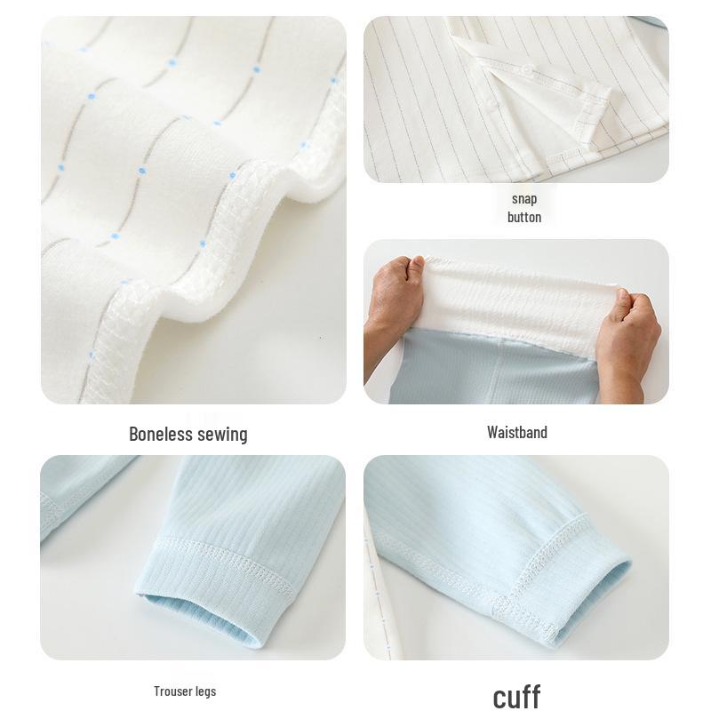 Комплект для младенца из чистого хлопка с высокой талией - Одежда для новорожденных на осень/весну и брюки с защитой животика