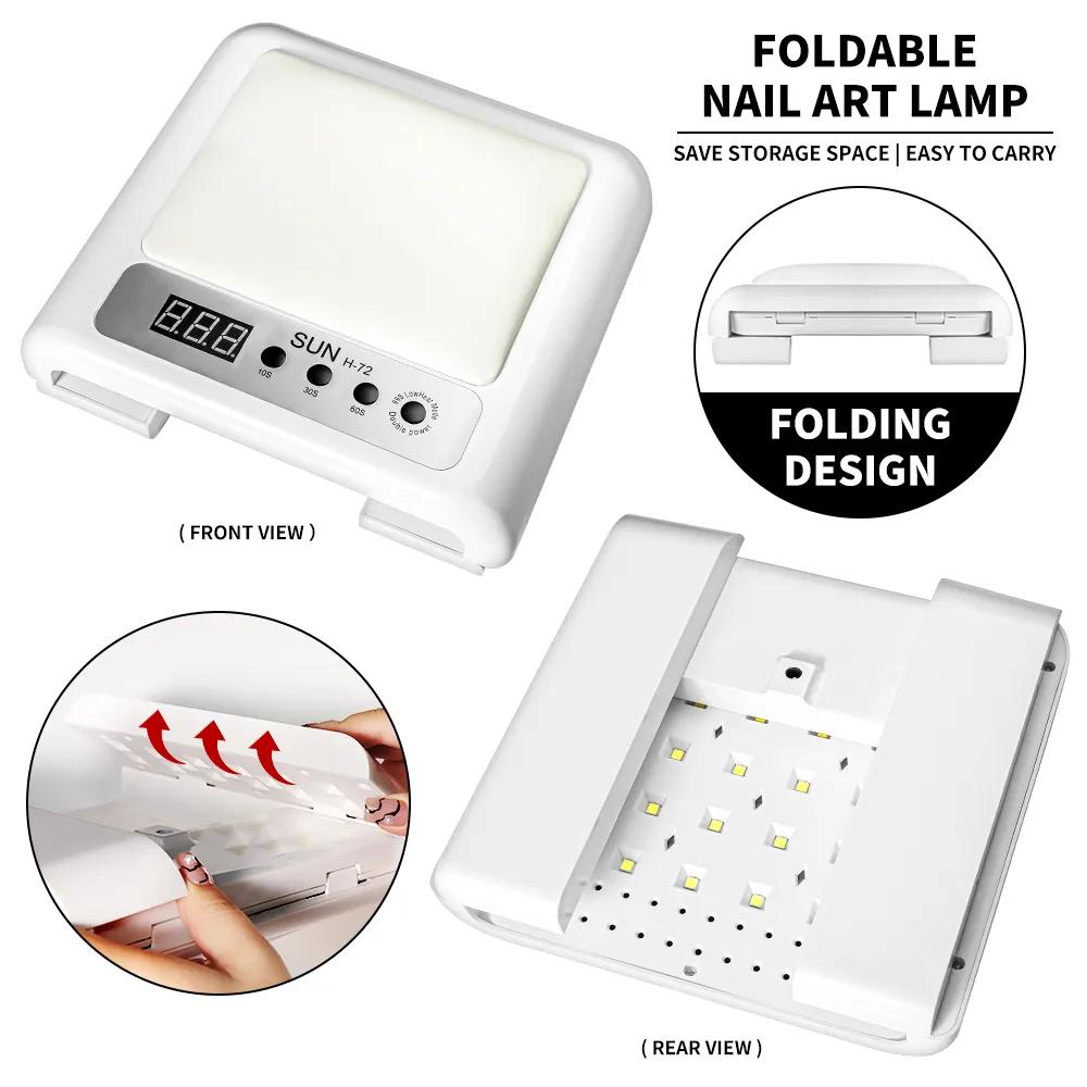 72 светодиода УФ-светодиодная лампа для сушки ногтей для отверждения всех видов гелевых лаков с датчиком движения, профессиональное оборудование для маникюрных салонов