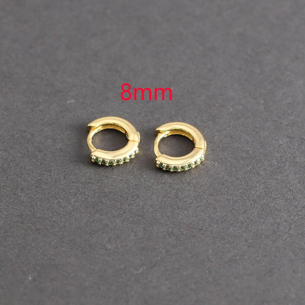 1 Pair Green Little Huggies Stainless Steel Hoop Earrings Girl Tiny Rings Cartilage Small Helix Piercing Tragus Circle Hoops