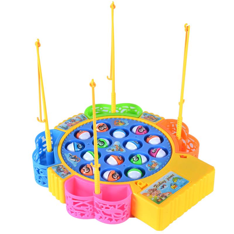 Electric Rotating Music Fishing Toy Set for Kids - Boys & Girls