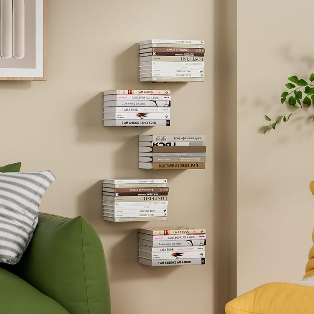 2 PCS Invisible Display Shelf Floating Home Decoration Practical Book Organizer  Indoor