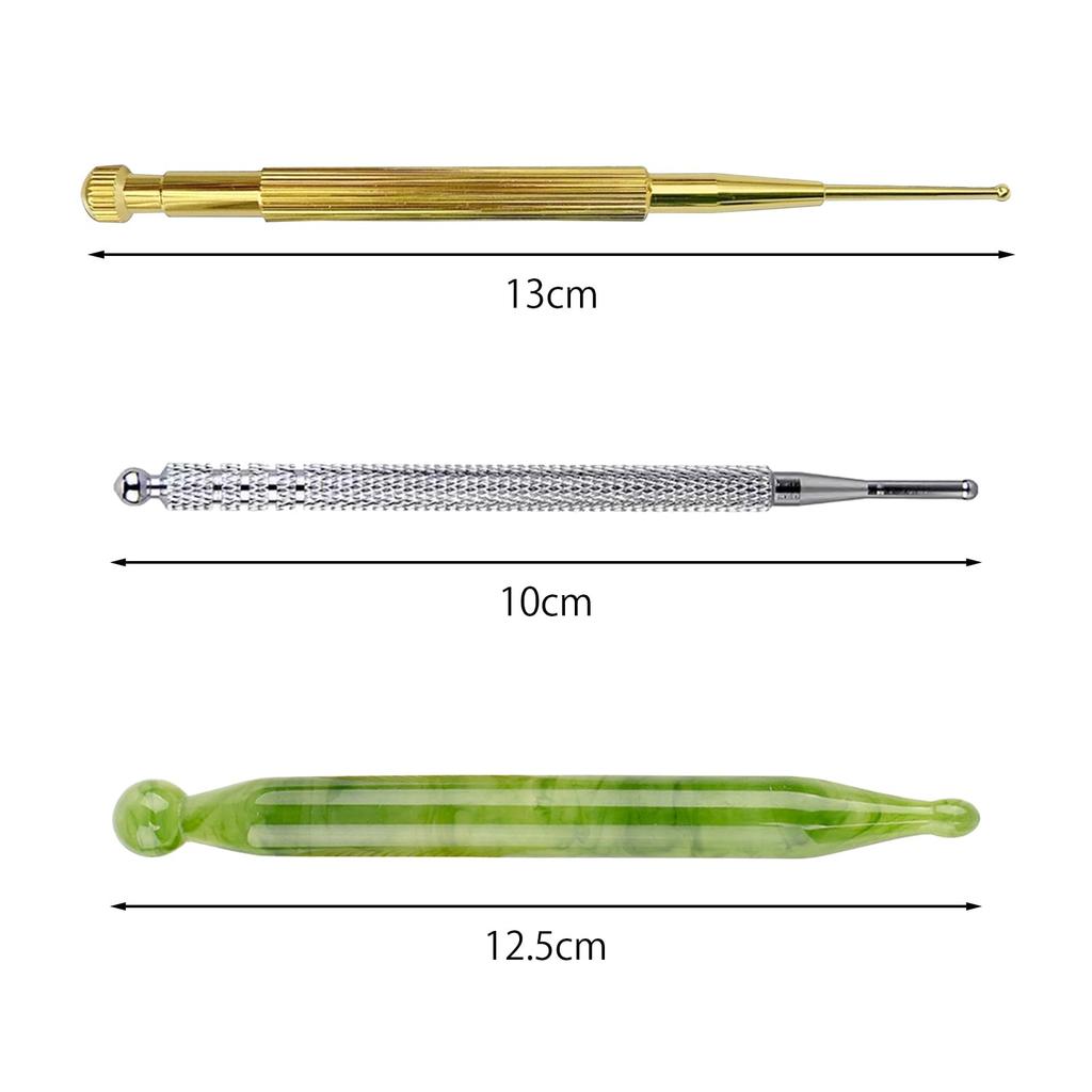 YFFSFDC Ушная акупунктура Акупунктурная точка Ушная акупунктура Круглая красивая позиция Пружинная акупунктурная точка Надавливающий массажный набор из 3 палочек, нажатие, палочка, наконечник,
