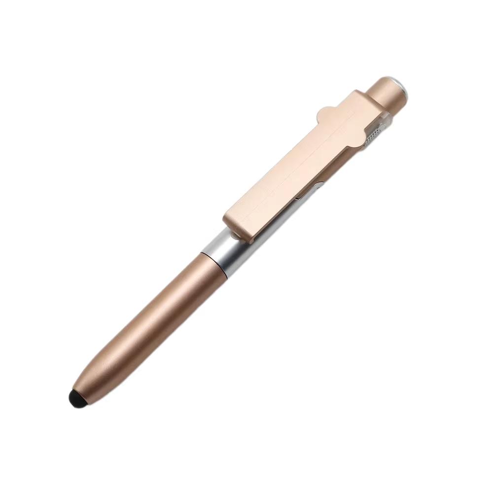 Multifunction Ballpoint Pen LED Light Foldable Phone Stand Night Reading Pencil Office School Students Carving Logo stylus Pen