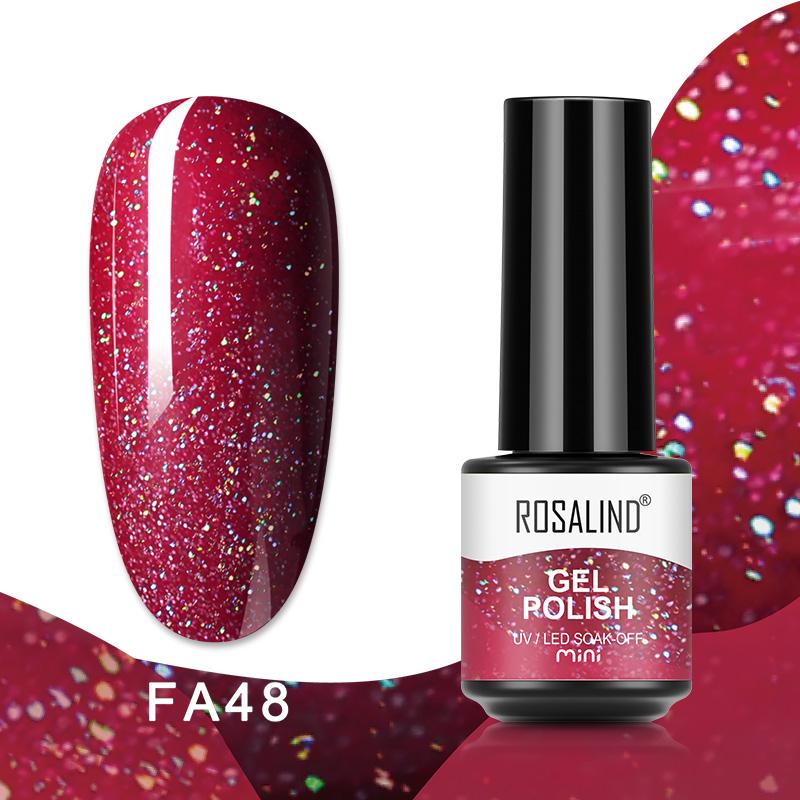 ROSALIND Mini Nail Polish Gel Semipermanent UV Multiple Colors Varnish Hybrid Nail Art Soak Off Top Base Coat Regular Gel Lacquer