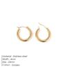 eManco Korean Aesthetic Round Elegant Lightweight Non Allergic Stainless Steel Personalized Earrings Party Fashion Jewelry