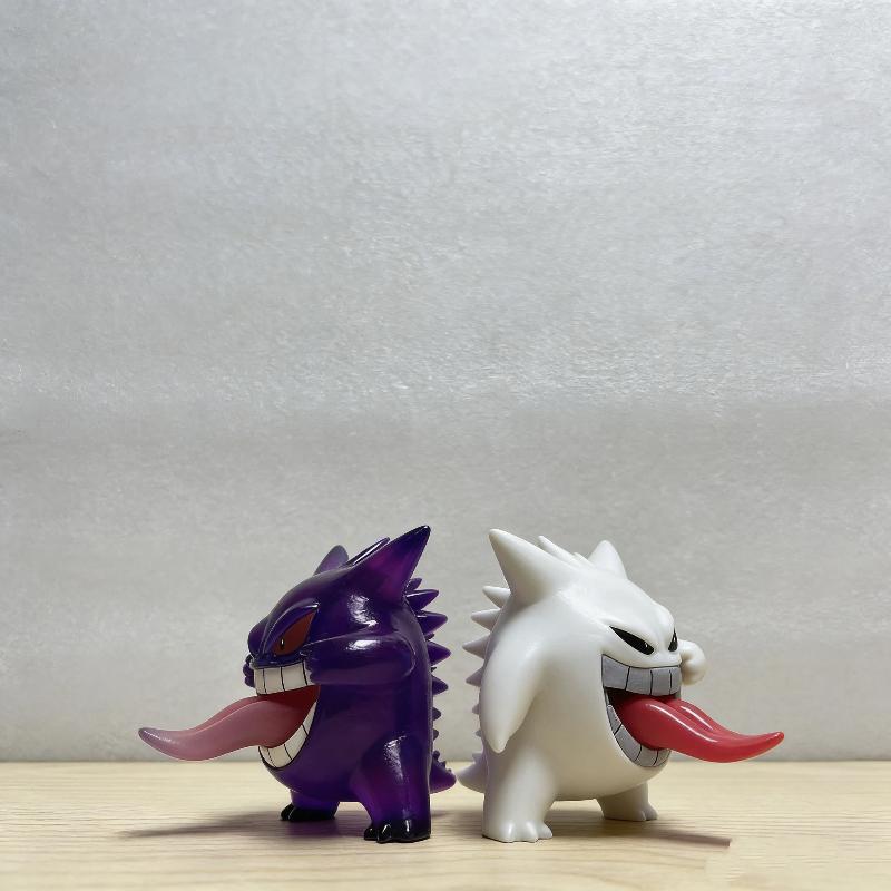 In Stock Transparent Gengar Figure Model PokMon Cute Tongue-Out Version Anime Desktop Ornament GK Collectible Toy Trend Present